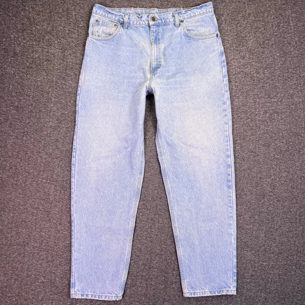 VTG Carhartt‎ Jeans Mens 36x31 Light Wash Relaxed Tapered Workwear B17STW USA